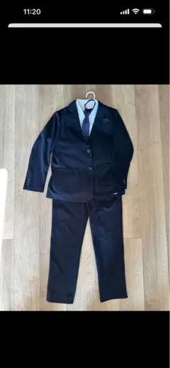 UNIQLO ネイビー スーツ 上下セット150 シャツネクタイ付き卒業式入学式