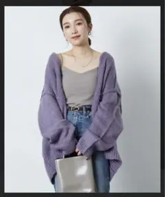 深Vネックシャギー2WAYカーディガン【WEB限定】