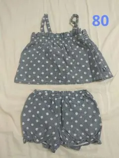 ベベ　80 ドット柄　セットアップ