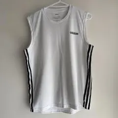 adidas ノースリーブ タンクトップ ホワイト Lサイズのサムネイル