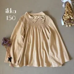 ikkaイッカ ハート柄レオパードリボン˚₊ スモッキングトップス150