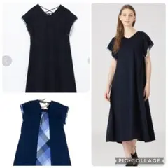 【美品】BLUELABEL CRESTBRDGE バックチェックワンピース36