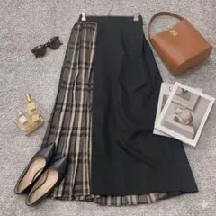 【AZUL by moussy】チェック ミックスプリーツスカート ロングのサムネイル