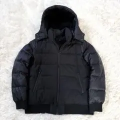 ユニクロ ウール切り替えダウンジャケット 2way ショート丈 ダウン80％ 黒