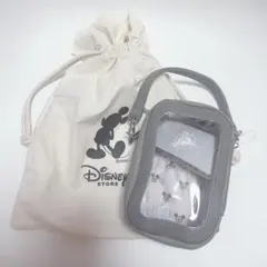 <新品>ミッキーマウス　クリア窓 ポーチ ぬいぐるみ ディズニーストア 推し活