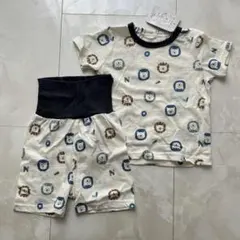新品　半袖パジャマ【80】本体綿100% 腹巻き付き　男の子　女の子　ライオン