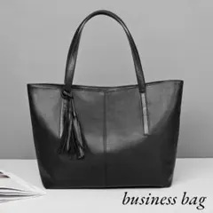 ◇ビジネスバッグ ブラック トートバッグ フォーマル シンプル 就活　黒　レザー
