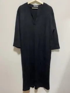 BEAUTY&YOUTH 長袖 ロング丈ワンピース ブラック