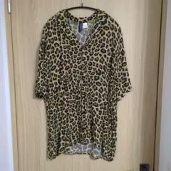 H&M　ヒョウ柄開襟シャツ　Lサイズのサムネイル