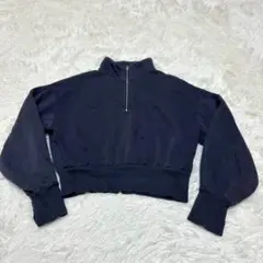 ジーユー GU ハーフジップトップス （L） レディース 女性 裏起毛
