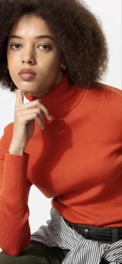 UNIQLOリブタートルネックセーター