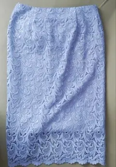 ライトブルー レース タイトスカート