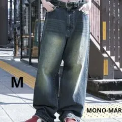 MONO-MART ヴィンテージライク フリンジ ワイドストレート デニム Ｍ