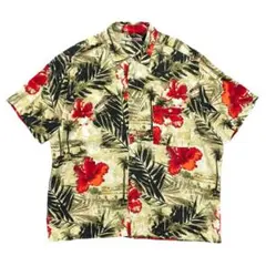 古着 グランドスラム レーヨン アロハシャツ ハワイアンシャツ ハイビスカス