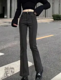 SHEIN ハイウエスト ブーツカットジーンズ フレアデニム