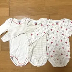 【美品】プチバトー かわいいロンパース3枚セット　81cm 18m