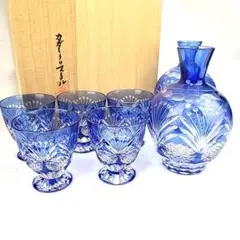 根本幸雄作　江戸の花切子酒器2個セット 根本幸雄作 江戸の花切子酒器2個セット 根本幸雄作 江戸
