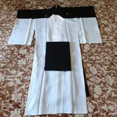 夏用　正絹　絽　5つ紋付・夏帯・長襦袢　3点セット　喪服　帯　黒　麻