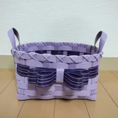 핸드메이드 퍼플 리본 바스켓 악세사리 케이스
