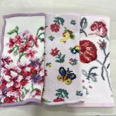 美品✨FEILERフェイラー　３枚セット　ハイジ　花柄 　ピンク系　パープル
