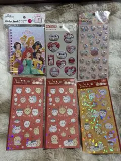 シール　シール帳　6点セット　サンリオ　ベイマックス　ちいかわ　プリンセス