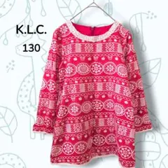 K.L.C. キッズワンピース かわいい 総柄 裏地あり 後ろファスナーのサムネイル