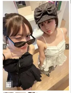 新品　GRL 花柄レースアップリボンキャミソール[tu1337]