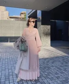 スウェイスカートリボンニットワンピース