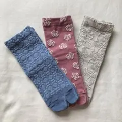 足袋ソックス　3足セット　足裏メッシュ　綿混　22〜25cm￼