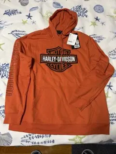 HARLEY-DAVIDSON オレンジ フード付きパーカー