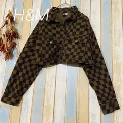 【H&M 】トップス　クロップドジャケット ショート丈　ボタン付き　M