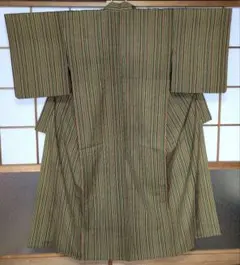 リメイク素材 着物 単衣 縞模様 ストライプ ポリエステル