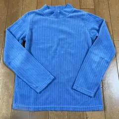 UNIQLO ストレッチフリースリブハイネックT 140（青系・明）