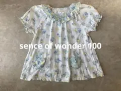 センスオブワンダー　ブルー系花柄Tシャツ 100のサムネイル
