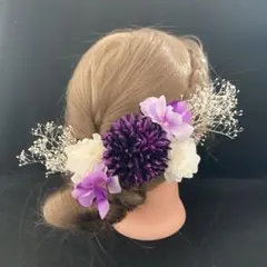 新作　ha69　和装　浴衣　髪飾り 成人式 着物　振袖　結婚式　色打掛 紫　花火
