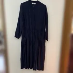 SOIL ネイビー シャツワンピース 長袖