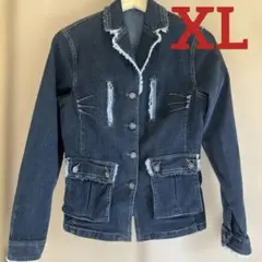 ダークデニムジャケット XL フリンジ加工　未使用品