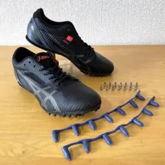 美品 アシックス 陸上スパイク 25.0 ブラック HEATSPRINT13のサムネイル