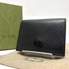 700箱付✨極美品✨GUCCI グッチ 二つ折り財布 GGマーモント レザー 黒