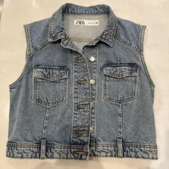 ZARA デニムベスト ライトブルー Sサイズ