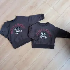 ミッキー＆ミニー トレーナー 90cm100cmお揃い