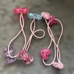 蝶々型ヘアゴム カラフル 4個セット