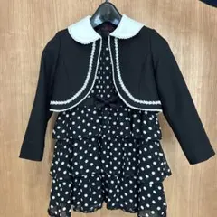 水玉模様 フリルドレスとジャケットセット 130cm