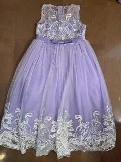 薄紫 刺繍入りドレス 140cm