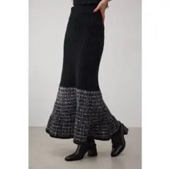 AZUL BY MOUSSY ツイードスウィッチングマーメイドニットスカート