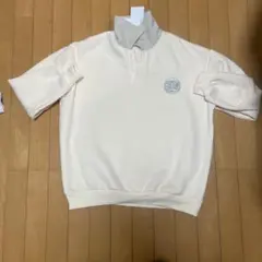 アイボリー ハーフジップ トップス