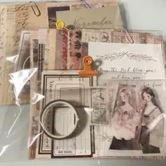 おすそ分け₍ᐢ‥ᐢ₎♡コラージュ素材シール 紙モノ 50枚＋マステ1本＋おまけ