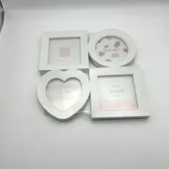 新品 フォトフレーム 4連 ホワイト 壁掛け 卓上 写真立て