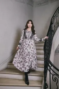 Herlipto Grasse Floral Pleated Dress M