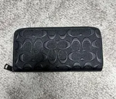 COACH コーチ ブラックpvcレザー エンボス加工 長財布